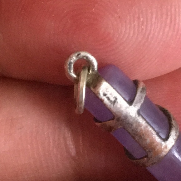 🖤Vtg Lavender jade sterling silver pendant - Picture 4 of 5